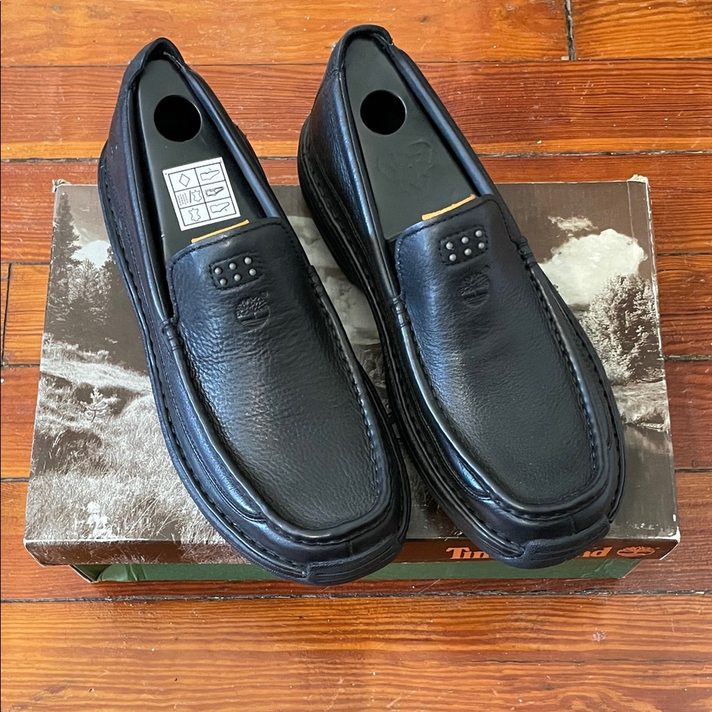 Men’s Timberland Saluto Black Leather 9.5 Medium NWT